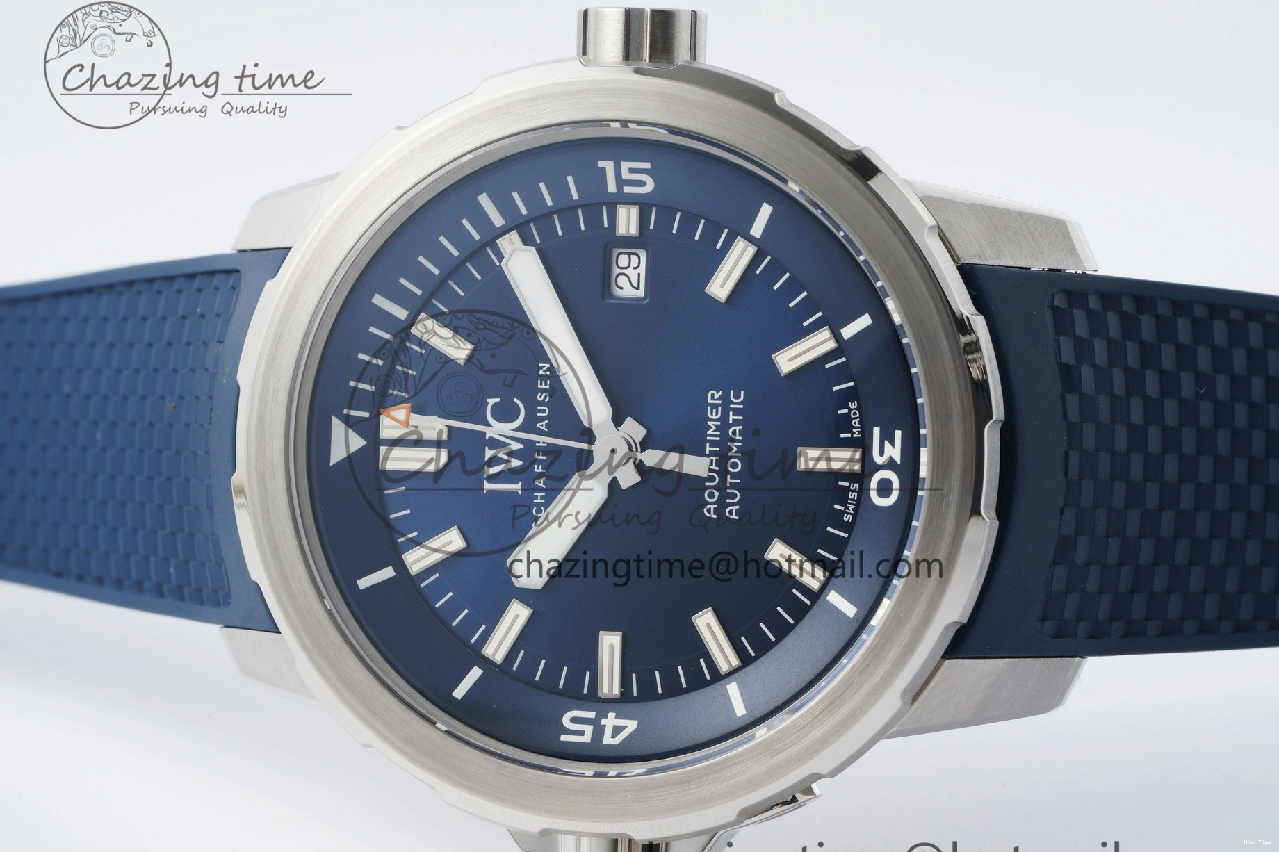 MIROTIME 0106 WellDesigned Aquatimer Automatic SS RSF 1:1 Best Edition Blue Dial on Blue Rubber Strap A 7057